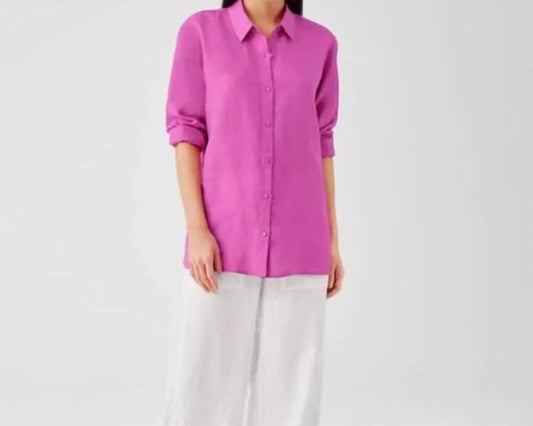 Eileen Fisher - Garment-dyed Handkerchief Classic Collar Shirt