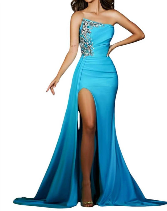 Portia&Scarlett - Jeweled Asymmetrical Prom Gown