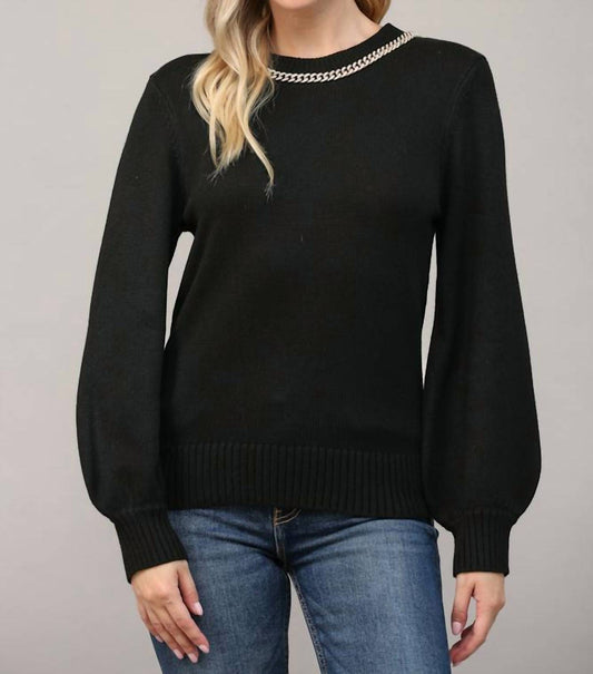 Fate - Chain Trimmed Open Back Sweater