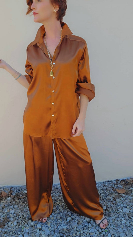 Adrienne - Women's High Low Button Down Blouse