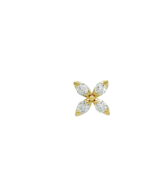 Diana M Jewels - 0.34 Cts Diamond Flower Stud Earrings