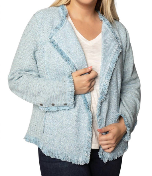 Nzt By Nic+Zoe - Fringe Mix Knit Jacket