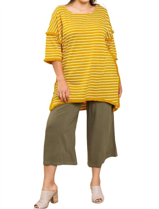 Umgee - Striped & Fringed Top