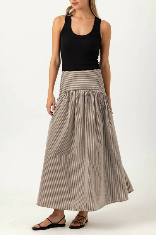 Celeste - Stripe Lurex Midi Skirt