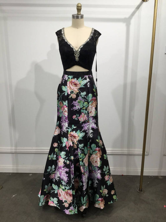 Ladivine - Women's Two Piece Floral Mermaid Dress