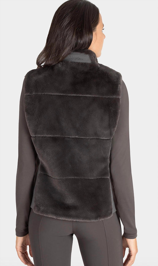 LICORICE ECO-FUR WOMEN'S VEST