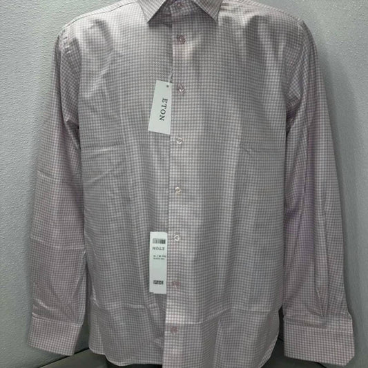 Eton - Men’s Twill Checkered Long-sleeve Shirt