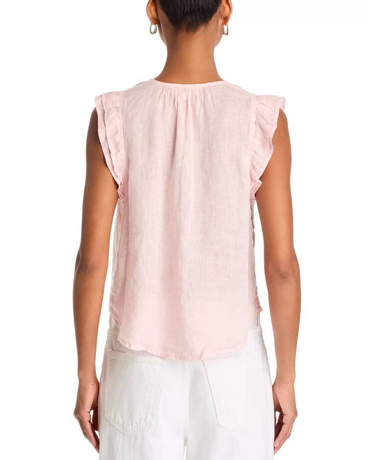 Bella Dahl - Ruffle Sleeve Tie Neck Top