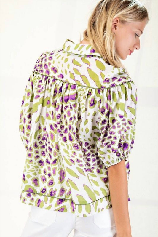 Gigio - Colorful Cowgirl Leopard Top