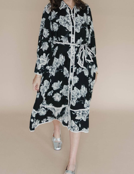 Entro - Don't Let Me Down Button Up Collared Midi Dress