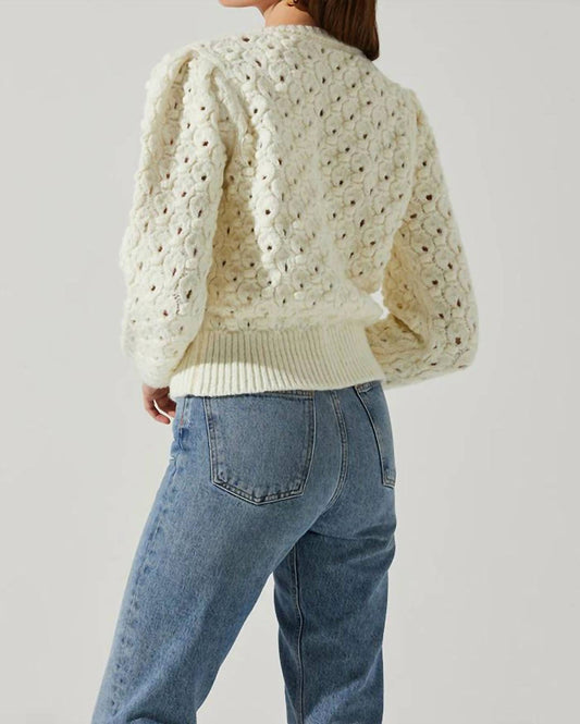 Astr - Bianca V Neck Pointelle Sweater