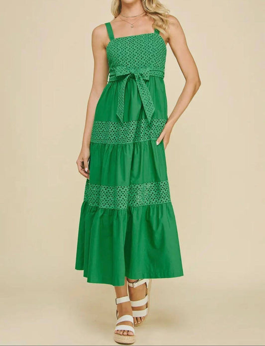 Pinch - Contrast Eyelet Detailed Maxi Dress