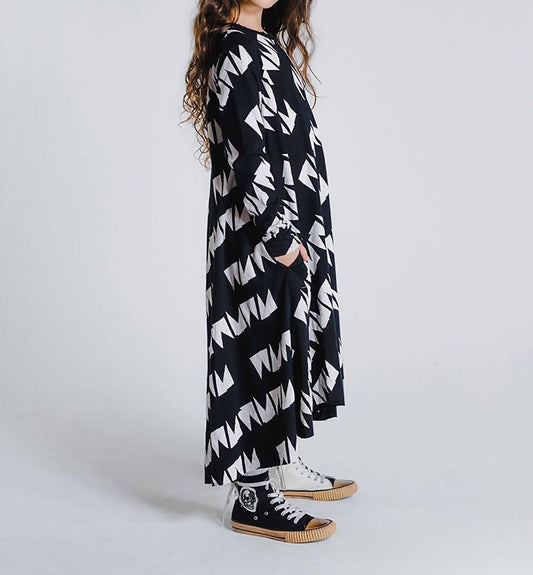 Girls High Low Patterned Dress