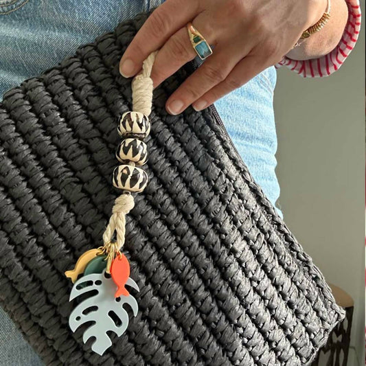 By Lilla - Women's Fishnet Bag Charm Keychain