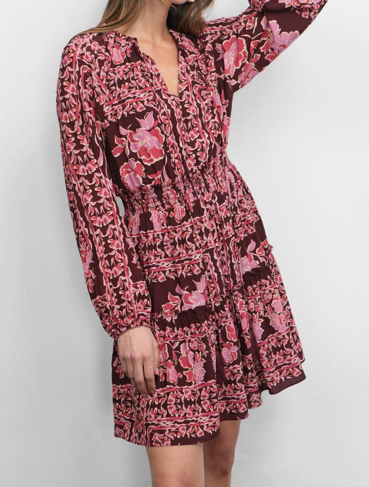 Greylin - Ringo Long Sleeve Smocked Mini Dress