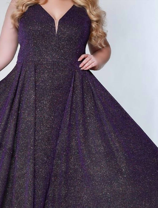 Sydney'S Closet - Glitter Floor Length Gown