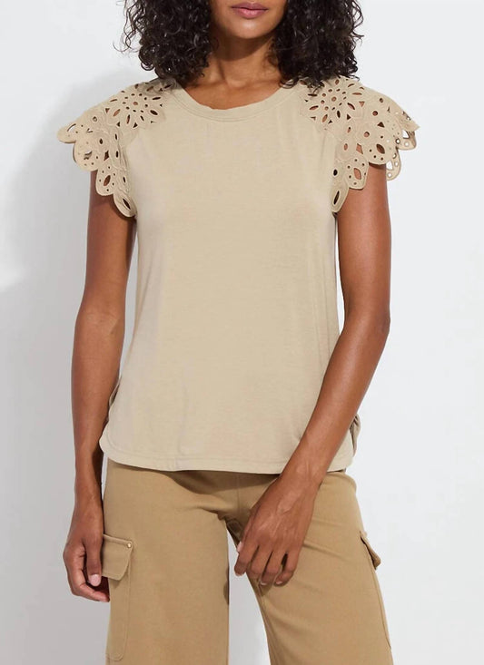 Lysse - Katarina Eyelet Sleeve Trim Top
