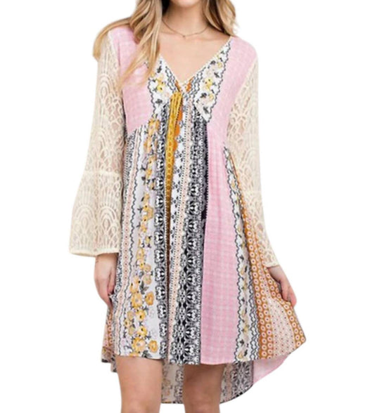 Kori - Mixed Print Lace Dress