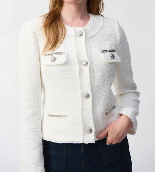 Joseph Ribkoff - Boucle Chain Detail Jacket