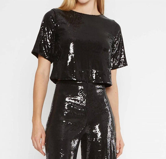 Ripley Rader - Sequin Short Sleeve Top
