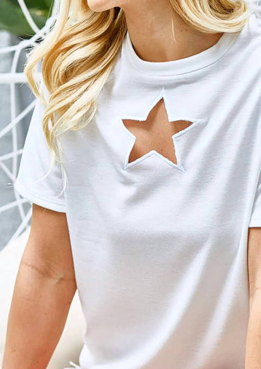 Bibi - Laser Cut Out Star Tee