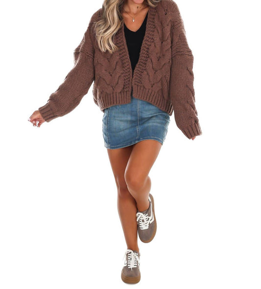 Dreamers - Chunky Cable Knit Open Cardigan