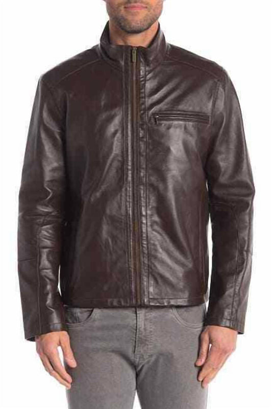 Cole Haan - Men's Smooth Leather Moto Jacket