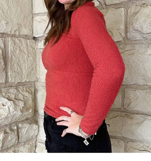 Scala - Long Sleeve Furry V Neck Sweater