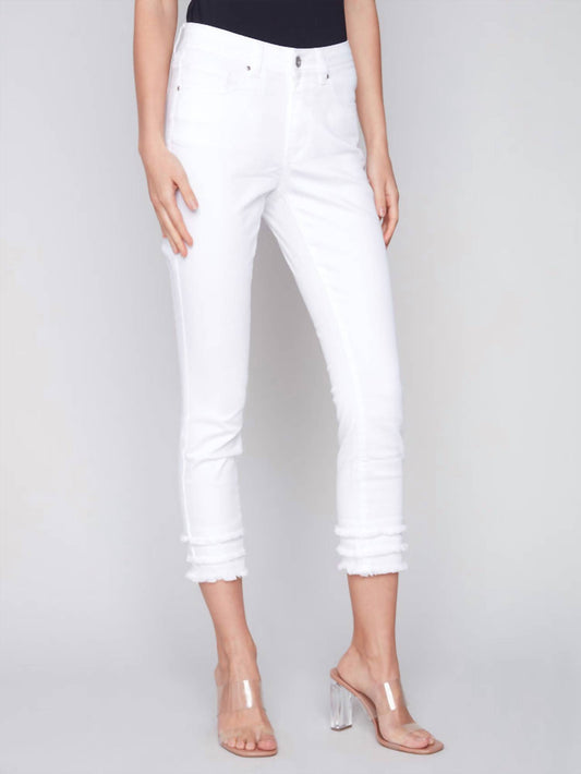 Charlie B - Frayed Hem Ankle Leg Pant