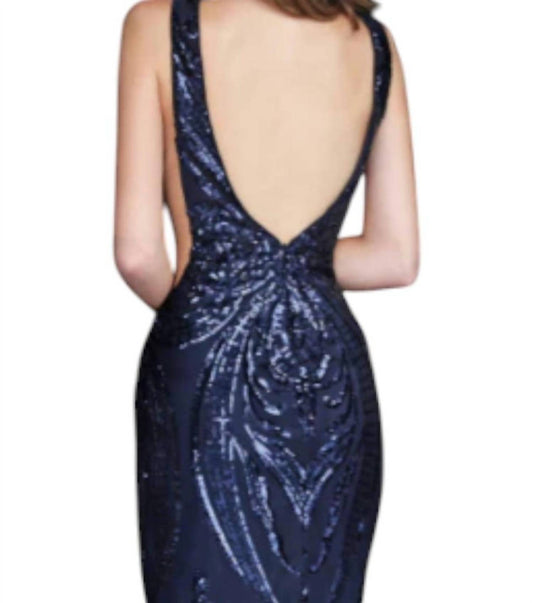 Jovani - V-neck Cocktail Dress