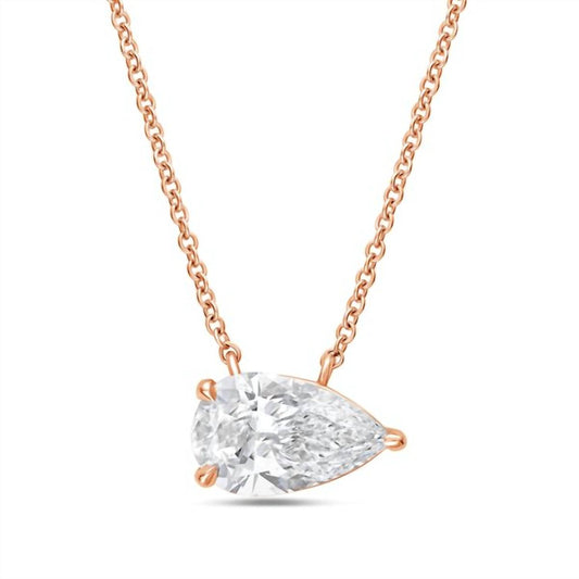 Diana M Jewels - Women's Pear Shape East West Diamond Pendant (6.00 Ct)
