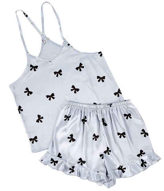 Bella Sleep + Spa - Cami And Ruffled Short Bow Pajama