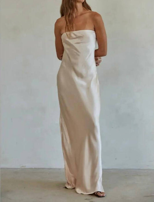 By Together - Satin Tube Strapless Maxi Dress