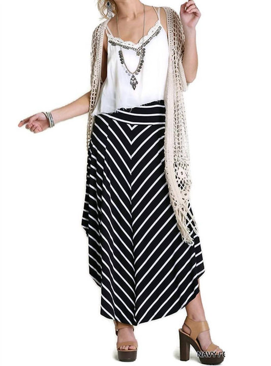 Umgee - Bohemian Striped Midi Skirt