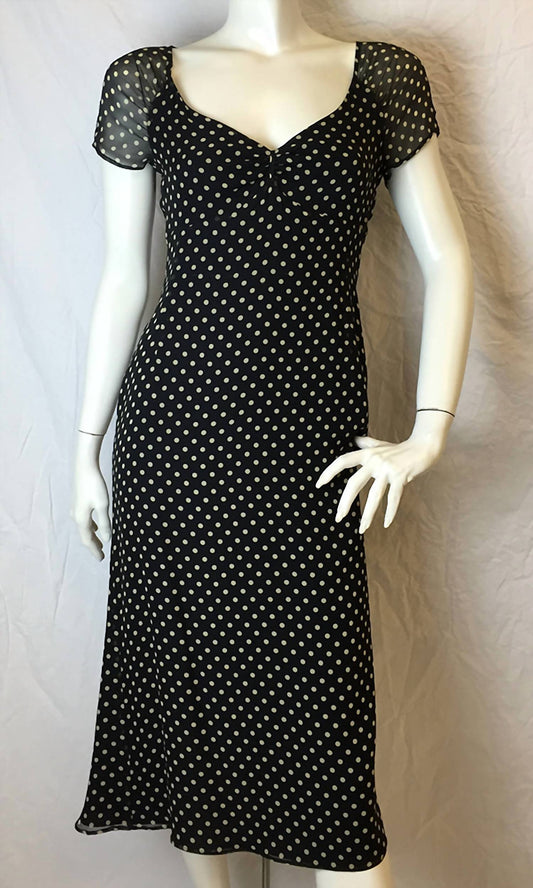 Notizie - Women's Short Sleeve Polka Dot Chiffon Dress