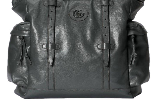 Gucci - Women's Leather Drawstring Tote Bag With Tonal Double G Logo