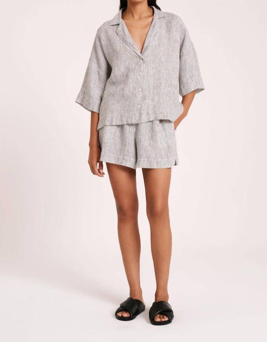 Nude Lucy - Lounge Stripe Linen Short