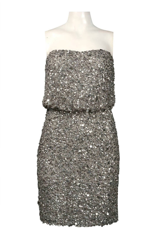 Adrianna Papell - Strapless Blouson Sequin Dress