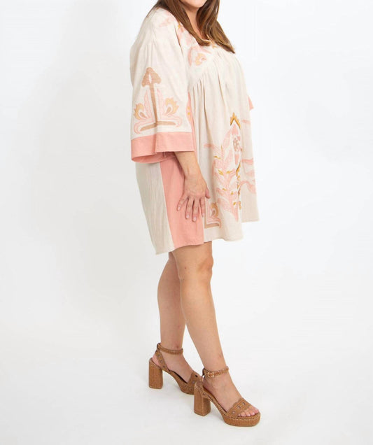 Bluivy - Boho Embroidered Babydoll Mini Dress