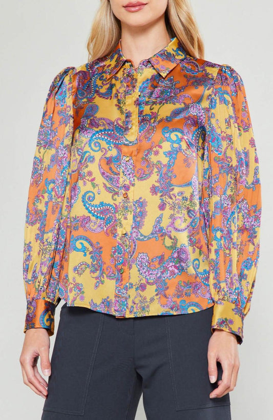 Current Air - Tonal Paisley Pleated Shirt