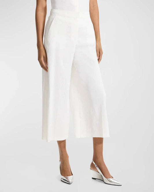 Theory - Clean Terena Crop Wide Leg Linen Blend Pants