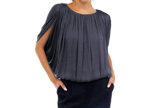 Naked Zebra - Grecian Drape Bubble Blouse
