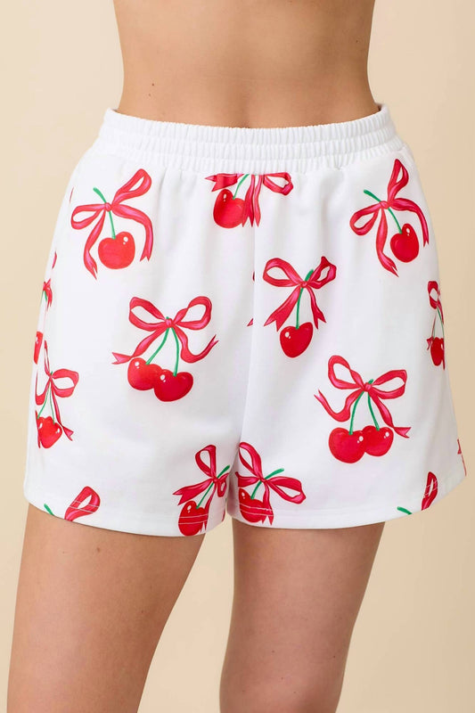 Mainstrip - Cherries This Christmas Lounge Shorts