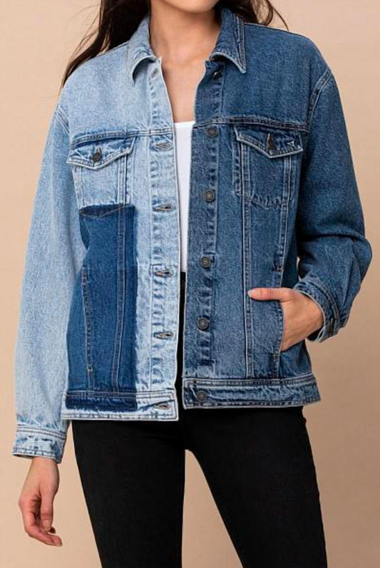 Women's Patch Oversized Denim Jacket