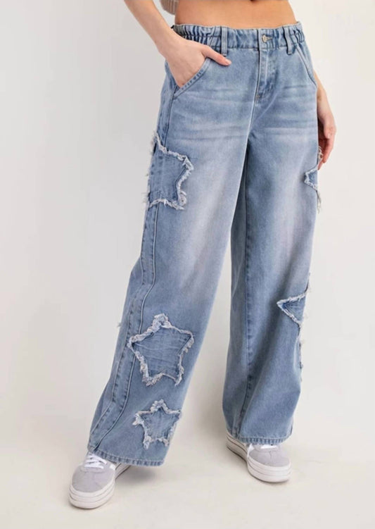 Ee:Some - Karina Star Denim Pants