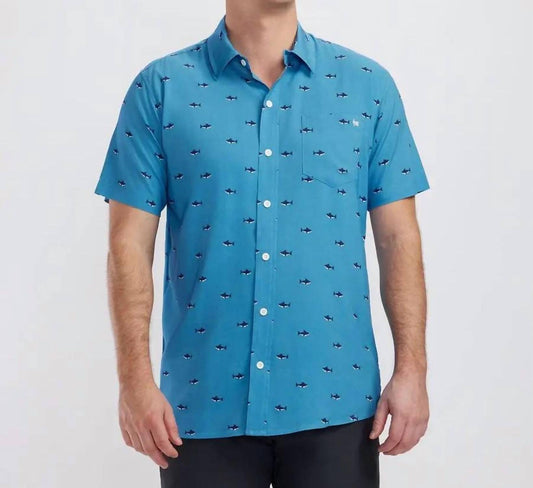 Tipsy Elves - Men's Shark Button Down Hawaiian Shirt