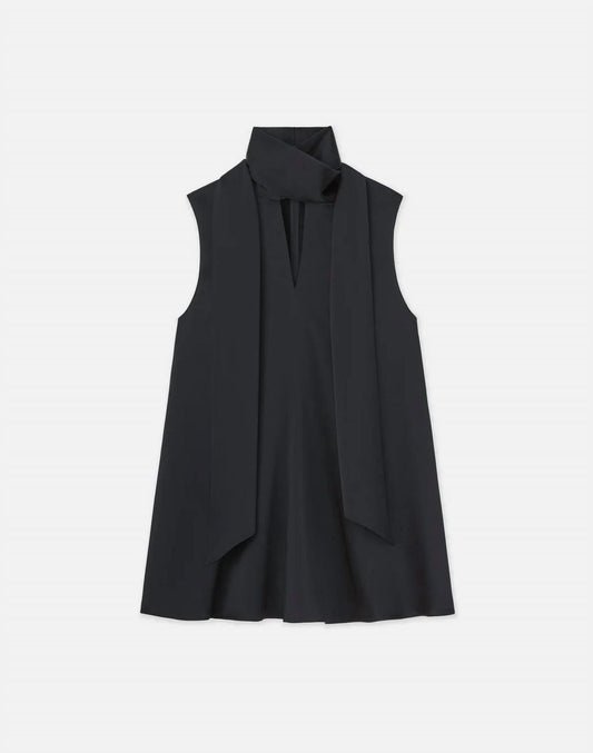 Lafayette 148 - Satin Scarf Collar Sleeveless Blouse