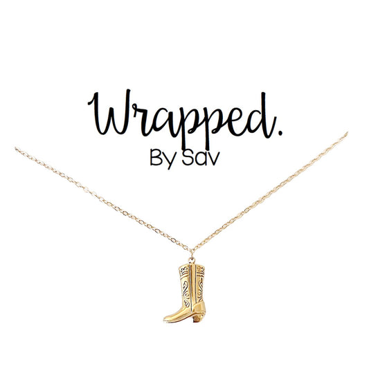 Wrapped. By Sav - Women's Golden Boot Necklace