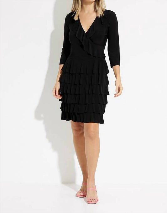 Joseph Ribkoff - Ruffled Wrap Mini Dress