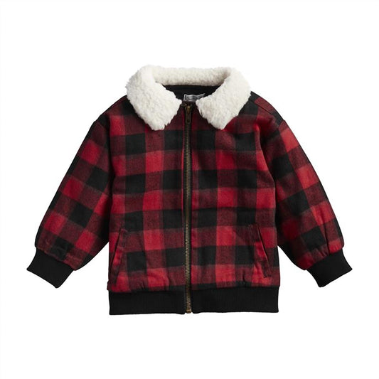 Mudpie - Boy’s Buffalo Check Sherpa Collar Jacket